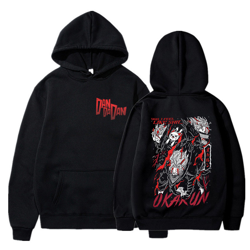 Anime Merch Hoodie - Dandadan Ayase Momo Okarun Graficzna Bluza